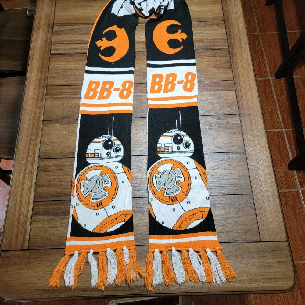 Star Wars 2-Sided Knit Scarf BB-8 - OSFM 90" Long (Not Including Tassels)